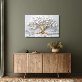 Kép – 3D elegáns életfa virágokkal (90x60 cm)