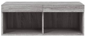 szürke sonoma színű TV-szekrény LED-világítással 80x30x30 cm