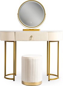 ASHLEY fésülködőasztal bézs/arany
