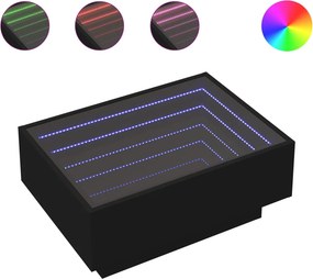 vidaXL fekete szerelt fa dohányzóasztal 70 x 50 x 30 cm
