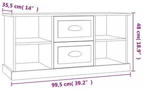 szürke sonoma színű szerelt fa TV-szekrény 99,5x35,5x48 cm