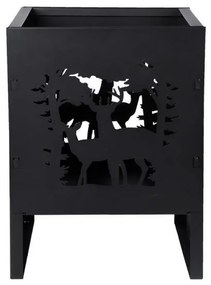 Deer tűzrakó kosár lézervágott szarvas sziluettel 30 cm