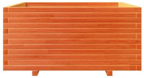 viaszbarna tömör fenyőfa kerti virágláda 100 x 100 x 49,5 cm