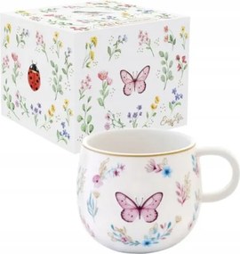 Porcelán Bögre "hordó" Fantázia kert Pillangó