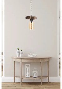 Láncra szerelt csillár JASMIN 1xE27/40W/230V barna/bézs