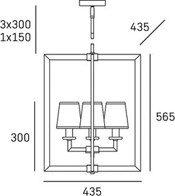 Cosmolight klasszikus mennyezeti lámpa london ezüst cosp04021ch-bk