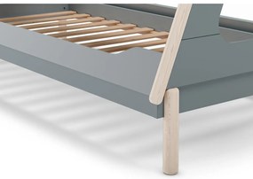 Petróleumkék házikó alakú borovi fenyő gyerekágy 90x190 cm Nora – Marckeric