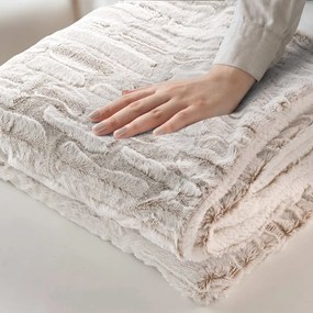Bézs mikroplüss takaró 180x220 cm Lynx – douceur d'intérieur