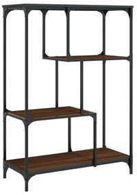 barna tölgyszínű szerelt fa és acél íróasztal 81x36x115 cm