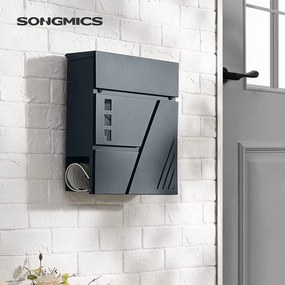 Falra szerelhető postaláda, 37 x 37 x 10,5, antracit