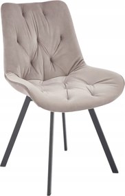 Kárpitozott velúr forgószék bézs nappaliba, fésülködőasztalra K519