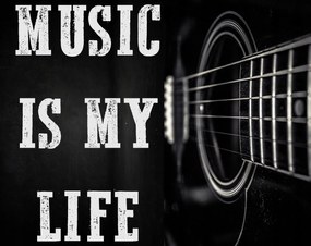 Fém poszter Ajándék zenészeknek Music is my Life