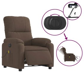 barna mikroszálas szövet elektromos dönthető masszázsfotel