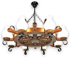 Brilagi - Csillár láncon TIMONA 8xE14/40W/230V bükkfa/dió