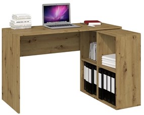 Aldabra Plus 2X2 polcos íróasztal, 120x76x50 cm, tölgy