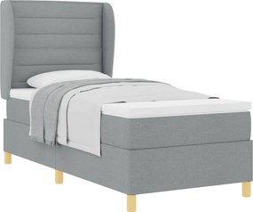 vidaXL Boxspring ágy matraccal Sötétszürke 90x190 cm Szövet szövet