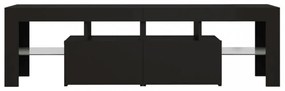 fekete TV-szekrény LED-világítással 140 x 36,5 x 40 cm