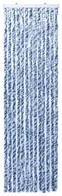 kék és fehér zsenília rovarfüggöny 90 x 200 cm