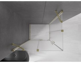 Mexen Velar Duo, zuhanykabin tolóajtóval 90 x 80 cm, 8 mm-es mattüveg, arany fényes, 871-090-080-32-50