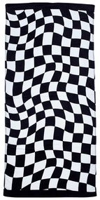 Fekete-fehér pamut strandtörölköző 76x160 cm Checkerboard – Catherine Lansfield