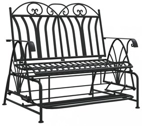 kétszemélyes fekete acél hintapad 114 cm