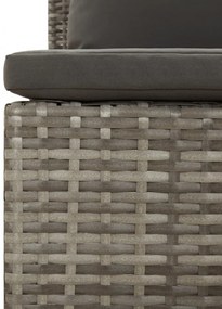 szürke polyrattan kerti középső kanapé párnával