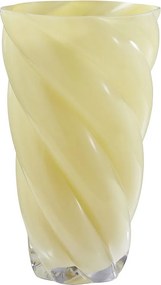 SWIRL üveg váza 30 cm, butteryellow