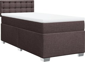 vidaXL sötétbarna szövet rugós ágy matraccal 90 x 200 cm