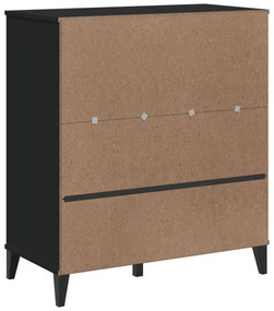 VIKEN fekete szerelt fa könyvszekrény 80 x 40 x 90 cm