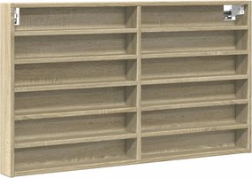 vidaXL sonoma tölgy színű szerelt fa vitrinszekrény 100 x 8,5 x 58 cm