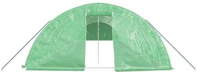 zöld acélvázas melegház 90 m² 18 x 5 x 2,3 m