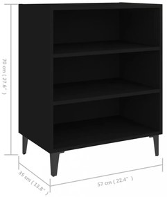 fekete forgácslap tálalószekrény 57 x 35 x 70 cm