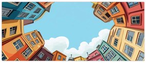 Kép - Házak között (120x50 cm)