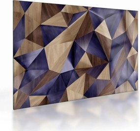 Kép - 3D fa háromszögek (üvegen) (70x50 cm)