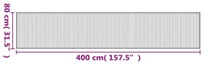 négyszögletű sötétbarna bambusz szőnyeg 80 x 400 cm