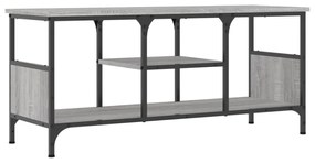 szürke sonoma színű szerelt fa és vas TV-szekrény 100x35x45 cm