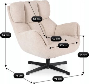 Forgó pihenőfotel krém, REAL