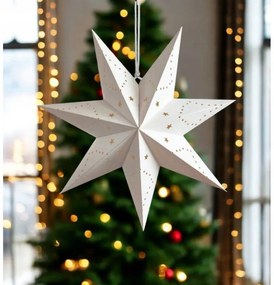 Karácsonyi papír csillag hétszögű STARLET 35 cm, fehér