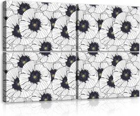 Vászonkép 120x80 moduláris polisztirol keret nélkül pipacs virág minta grafika