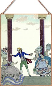 George Barbier - Colin Maillard üvegkép, falikép