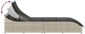 összecsukható napozóágy párnával és tárolóval polyrattan