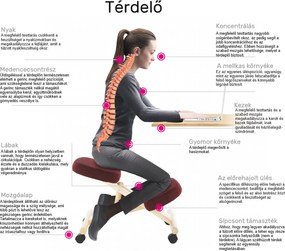 Ergonómikus térdeplőülés, szürkésbarna Taupe/fekete, RUFUS