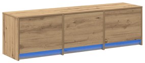 TV szekrény LED-del Kézműves tölgy 140x34x40 cm Szerelt fa