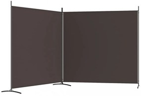 2 paneles barna szövet paraván 348x180 cm
