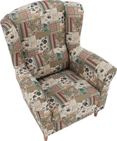 Füles fotel, szövet patchwork viorica 1, CHARLOT