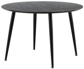 Asztal Dallas 104Fekete, 75cm, Közepes sűrűségű farostlemez, Természetes fa furnér, Fém