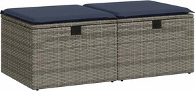 vidaXL 2 részes szürke polyrattan akácfa kerti ülőgarnitúra párnákkal