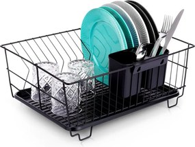 Edényszárító Csepegtető Álló Fekete Fém Evőeszköz Tányérok