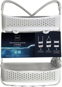 Matt fehér függő műanyag fürdőszobai polc Vesper – douceur d'intérieur