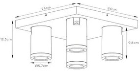 Lucide 09930/20/30 – LED Dimmelhető Spotlámpa TAYLOR 4×GU10/5W/230V IP44